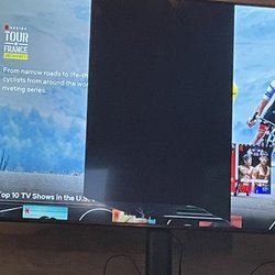 Thompson's Moving - This is what the TV picture looks like due to the crack.