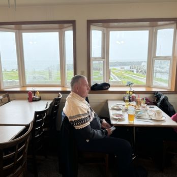 Lighthouse Restaurant - Enjoying our food n beer from our table - Salad Near Me - Haines, Alaska