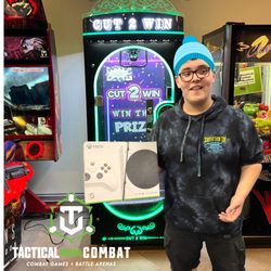 Tactical Urban Combat - He won an Xbox in the Cut2Win arcade machine!