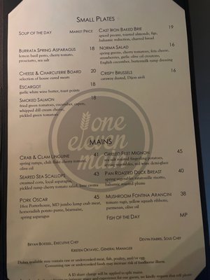 Menu photo 1 One Eleven Main Bel Air, MD Menu photo 1 One Eleven Main Bel Air, MD