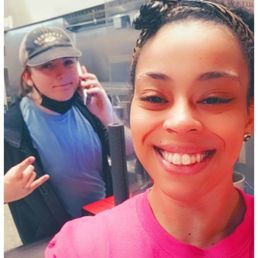 Staff selfie with customer!