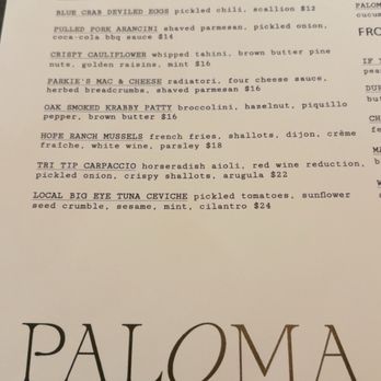 Paloma - Menu - Cocktail Bars Near Me - Santa Barbara, California Paloma - Menu - Cocktail Bars Near Me - Santa Barbara, California