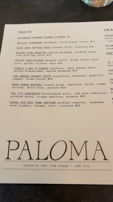 Menu photo 1 Paloma Santa Barbara, CA Menu photo 1 Paloma Santa Barbara, CA