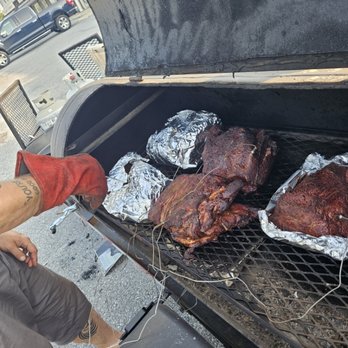 Ballin On A Budget - Smoker with meat - Salad Near Me