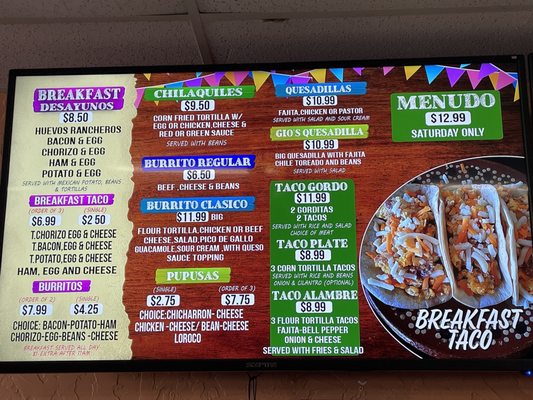 Menu photo 4 Gio's Taqueria 2 Carrollton, TX