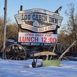 Jimmy Joy's Log Cabin Inn - Restaurant sign