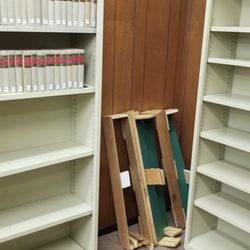 Perdido Bay Library - These empty shelves used to contain the classics