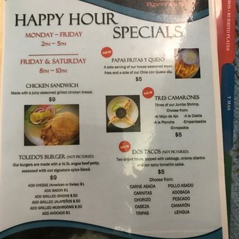 Toledo's Mexican Restaurant - Clovis - Happy hour menu with new items - Mexican Near Me - Clovis, California Toledo's Mexican Restaurant - Clovis - Happy hour menu with new items - Mexican Near Me - Clovis, California
