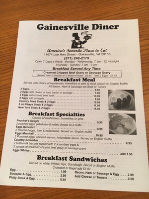 Menu photo 7 Gainesville Diner Gainesville, VA