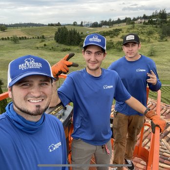 Referred Roof Cleaning - Tile roof cleaning team on 13,000 sq foot roof with 85 foot man lift - Roofing Near Me - Salem, Oregon Referred Roof Cleaning - Tile roof cleaning team on 13,000 sq foot roof with 85 foot man lift - Roofing Near Me - Salem, Oregon
