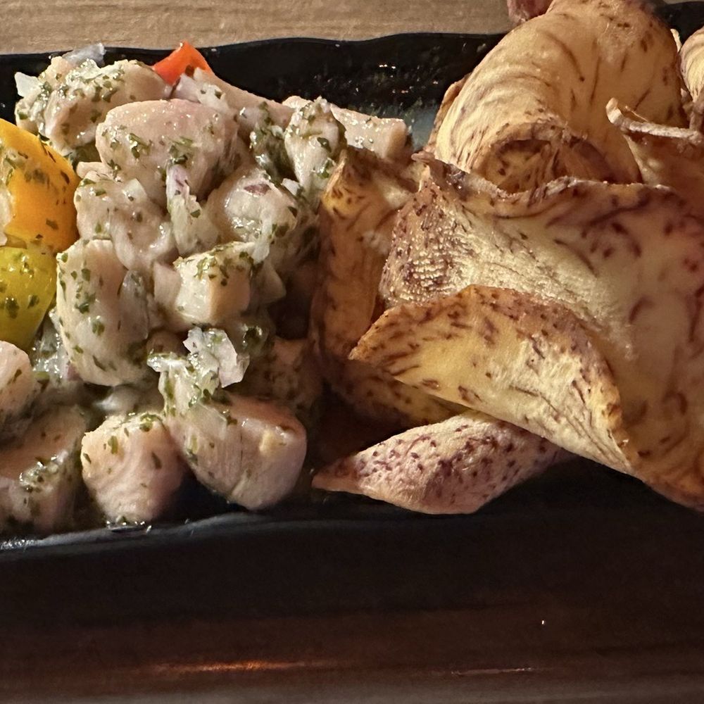 The Oyster Shack - Mahi-Mahi Ceviche w Malanga Chips - $19 - Seafood Near Me - San Juan, Puerto Rico The Oyster Shack - Mahi-Mahi Ceviche w Malanga Chips - $19 - Seafood Near Me - San Juan, Puerto Rico