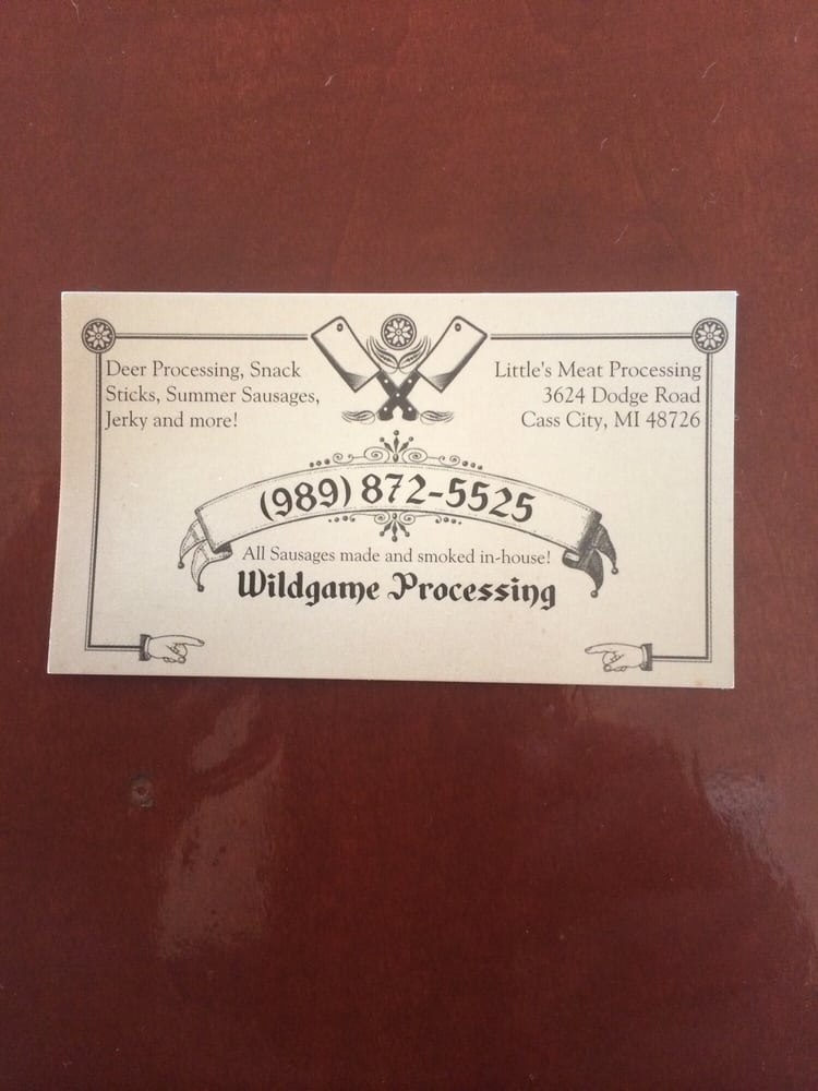 LITTLE’S MEAT PROCESSING Updated August 2024 3624 Dodge Rd, Cass