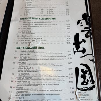 Akashi - Torn, dirty menu with trash inside - Sushi Bars Near Me - Houston, Texas
