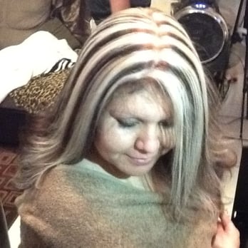 Platinum White Highlights With Dark Brown Base By Isaac Yelp