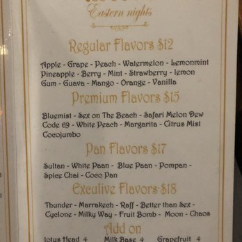 Eastern Nights - Hookah menu - Hookah Bars Near Me - Astoria, New York Eastern Nights - Hookah menu - Hookah Bars Near Me - Astoria, New York
