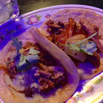 Broken English Taco Pub - The Loop - Gluten free chicken tinga tacos and chicken al pastor taco - Mexican Near Me - Chicago, Illinois Broken English Taco Pub - The Loop - Gluten free chicken tinga tacos and chicken al pastor taco - Mexican Near Me - Chicago, Illinois