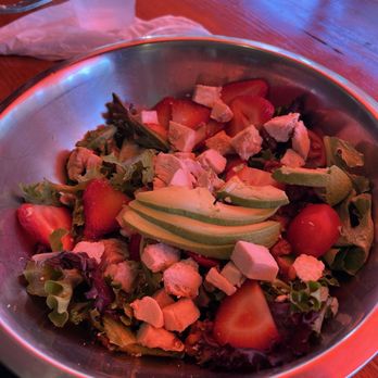 Lucky's Lunch Counter - Strawberry, avocado, chicken, feta cheese, walnuts, spring mix greens - Breakfast & Brunch Near Me - San Diego, California Lucky's Lunch Counter - Strawberry, avocado, chicken, feta cheese, walnuts, spring mix greens - Breakfast & Brunch Near Me - San Diego, California