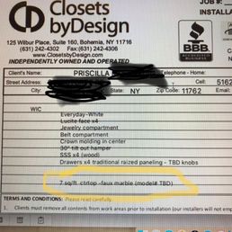 THIS IS THE INITAL CONTRACT - IN WHICH I WAS LATER TOLD THAT THE FAKE MARBLE COUNTERTOP WAS NOT DISCUSSED AND INCLUDED IN PRICE.