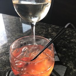 Old Fashioned and a Glass of the Pinot Gris