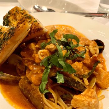 Cafe Santorini - Santorini's Seafood Cioppino Over Linguine - Italian Near Me - Pasadena, California Cafe Santorini - Santorini's Seafood Cioppino Over Linguine - Italian Near Me - Pasadena, California