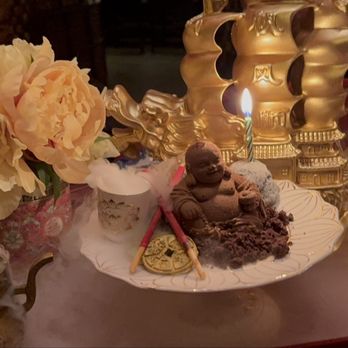 Mr. H - Chocolate Buddha dessert with grand birthday presentation by staff. Beautiful and delicious! - Chinese Near Me - Boston, Massachusetts Mr. H - Chocolate Buddha dessert with grand birthday presentation by staff. Beautiful and delicious! - Chinese Near Me - Boston, Massachusetts