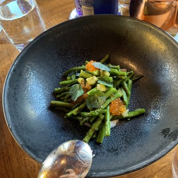 Madera - A flavorful asparagus salad.  The roe and yogurt add a  lot. - New American Near Me - Menlo Park, California