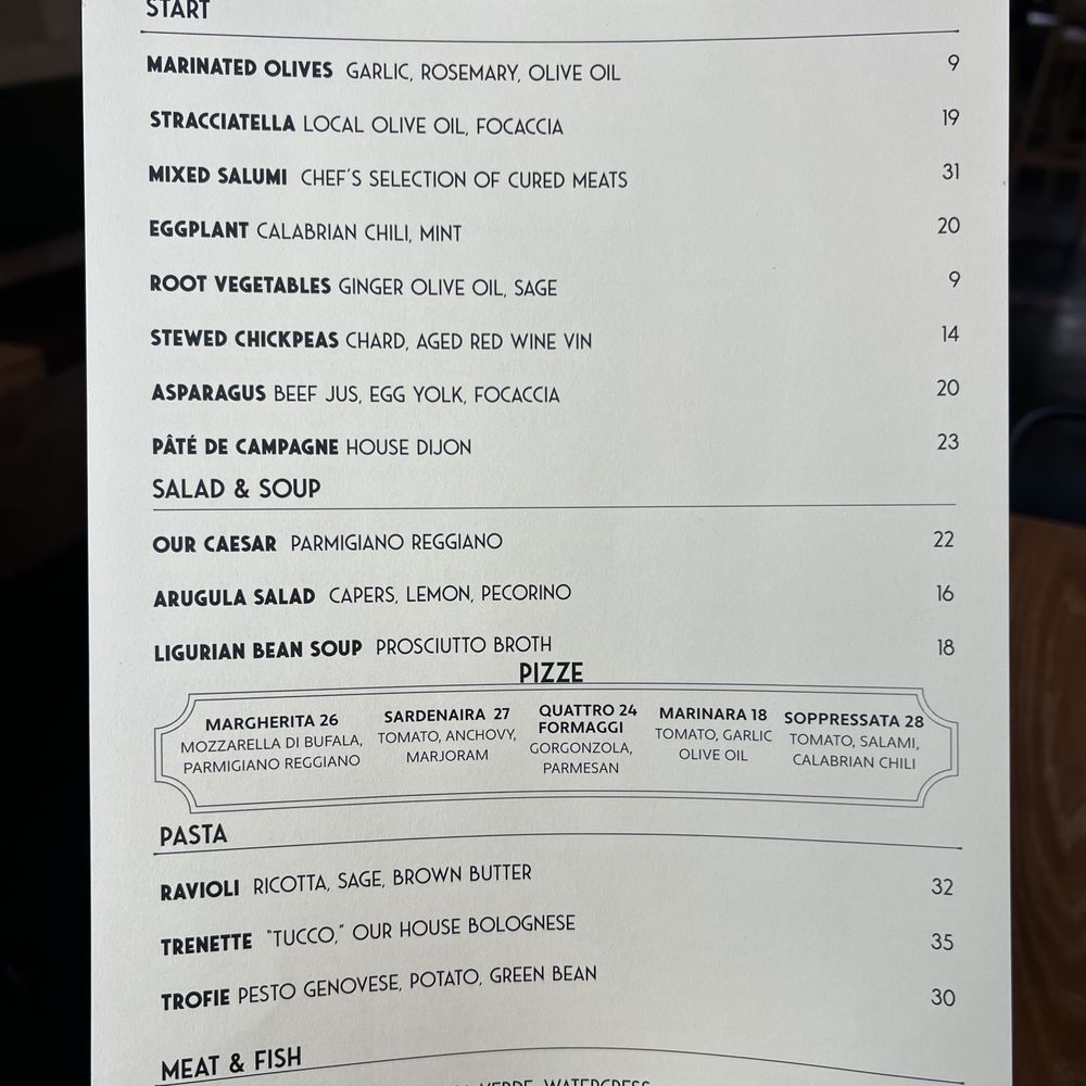 Mentone - Dinner menu food - Italian Near Me - Aptos, California