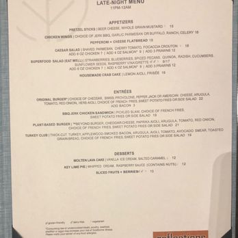 Reflections - Menu - New American Near Me - Romulus, Michigan