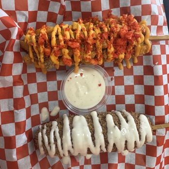 Two Hands Seoul Fresh Corn Dogs - Two hands dog & Potato dog - Hot Dogs Near Me - Mesa, Arizona Two Hands Seoul Fresh Corn Dogs - Two hands dog & Potato dog - Hot Dogs Near Me - Mesa, Arizona