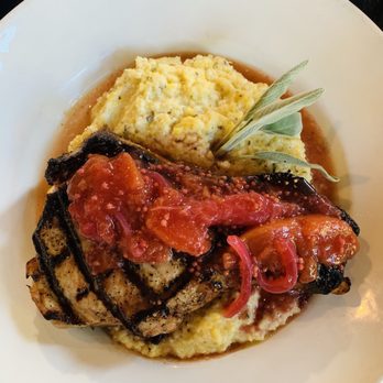 Magpie Cafe - RANCHO LLANO SECO PORK CHOP HERB GRITS, STONE FRUIT - New American Near Me - Sacramento, California Magpie Cafe - RANCHO LLANO SECO PORK CHOP HERB GRITS, STONE FRUIT - New American Near Me - Sacramento, California