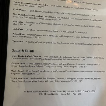 Mike Dianna's Grill Room - Menu - Seafood Near Me - Corolla, North Carolina Mike Dianna's Grill Room - Menu - Seafood Near Me - Corolla, North Carolina