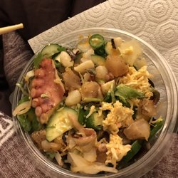 Poke Me - Medium bowl with octopus, scallops, and albacore. Octopus and scallops were delicious!
