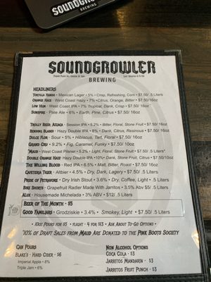 Menu photo 6 Soundgrowler Brewing Tinley Park, IL Menu photo 6 Soundgrowler Brewing Tinley Park, IL