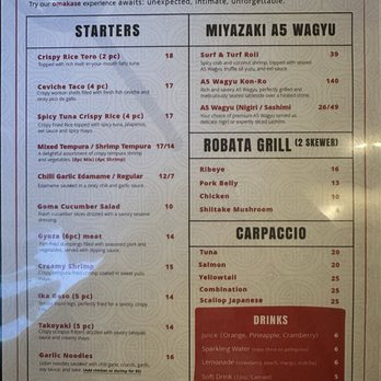 KUWADA - Menu - Cocktail Bars Near Me - Rancho Cucamonga, California