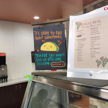 Taco Real - Spring - Cute signage by checkout - Tacos Near Me - Spring, Texas