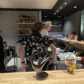 Handies Douzo - Food prep and bar on wall. - Sushi Bars Near Me - Houston, Texas