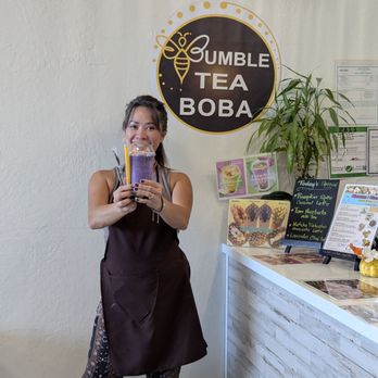 Bumble Tea Boba - Jewels, owner, fun and bubbly like her store. Got Taro Ube Halo Halo and a chicken shumai. - Bubble Tea Near Me - Reno, Nevada Bumble Tea Boba - Jewels, owner, fun and bubbly like her store. Got Taro Ube Halo Halo and a chicken shumai. - Bubble Tea Near Me - Reno, Nevada