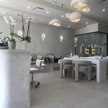 Noble Nail Studio - gorgeous round chic furniture. amazing lighting and modern design - Nail Salons Near Me - Cerritos, California