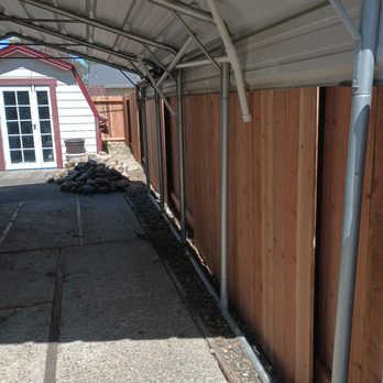 A & J Fencing - Tight to my awning and over and beyond moved all my large stones into pile as I requested... - Fences & Gates Near Me - Concord, California