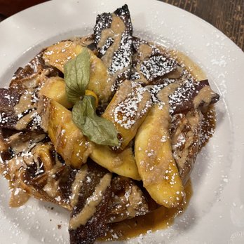Jam Cafe on Beatty - The Fat Elvis Waffle... little bit burnt but really good. - Breakfast & Brunch Near Me - Vancouver, British Columbia Jam Cafe on Beatty - The Fat Elvis Waffle... little bit burnt but really good. - Breakfast & Brunch Near Me - Vancouver, British Columbia