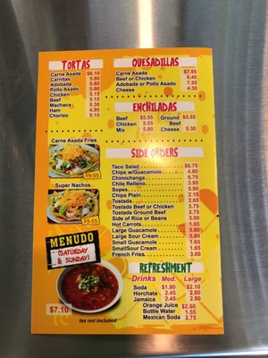 Menu photo 8 Talo's Mexican Food Mesa, AZ