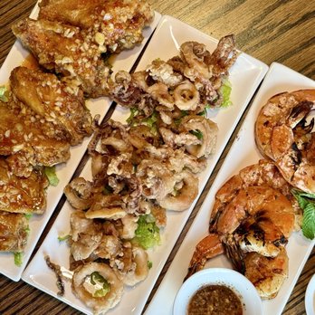 BéLa - grilled salt and pepper shrimp (tôm nướng muối ớt), fried calamari (mực chiên)- served with spicy mayo, chicken wings - Vietnamese Near Me - Pittsburgh, Pennsylvania BéLa - grilled salt and pepper shrimp (tôm nướng muối ớt), fried calamari (mực chiên)- served with spicy mayo, chicken wings - Vietnamese Near Me - Pittsburgh, Pennsylvania