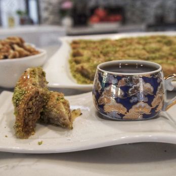 Dunya Sweets - Baklava with coffee - Desserts Near Me Dunya Sweets - Baklava with coffee - Desserts Near Me