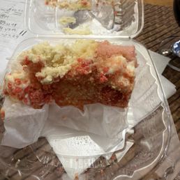 Half eaten strawberry cheesecake Half eaten strawberry cheesecake