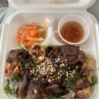 So Ba - #38 Grilled Pork, Shrimp & Egg roll over vermicelli rice noodles - Vietnamese Near Me - Atlanta, Georgia