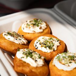 Munchi Box - Savory malasada only at Munchi Box!  Everything seasoning and cream cheese.