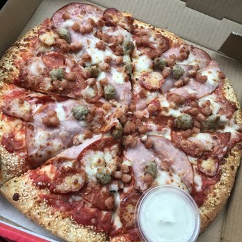 Romano's Pizza - All meat pizza. House Ranch and Plum Sauce was extra good. - Pizza Near Me - Vancouver, British Columbia Romano's Pizza - All meat pizza. House Ranch and Plum Sauce was extra good. - Pizza Near Me - Vancouver, British Columbia