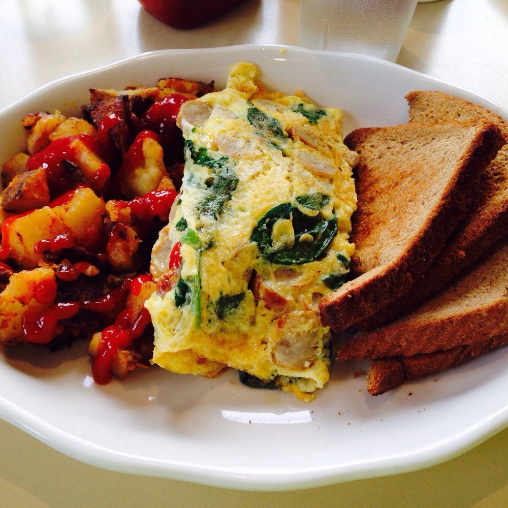 Sunset Grill - Make you own Omelet with sausage and spinach. - American Near Me - Ithaca, New York Sunset Grill - Make you own Omelet with sausage and spinach. - American Near Me - Ithaca, New York