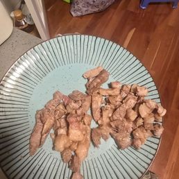 Under cooked with alot of fat