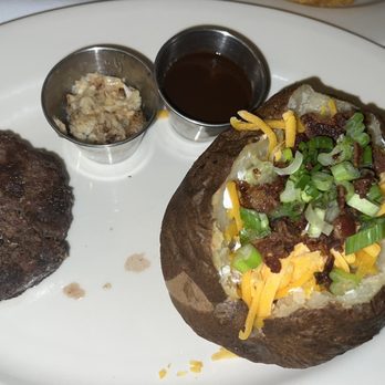NOLA Steak - 8oz filet with loaded baked potato and a side of crabmeat - Steakhouses Near Me - Harvey, Louisiana NOLA Steak - 8oz filet with loaded baked potato and a side of crabmeat - Steakhouses Near Me - Harvey, Louisiana